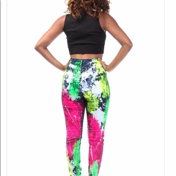 Aphrodite | Multi Colored Painted Plus Size Jeans - Picture 3 of 3